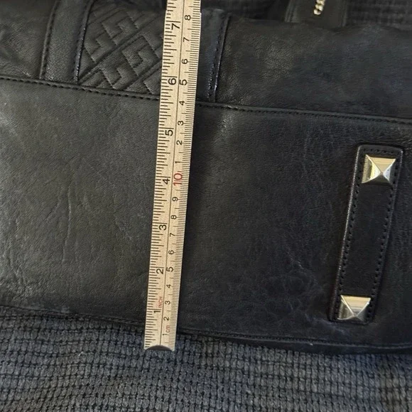 Vintage Y2K L.A.M.B Gwen Stefani Black Leather Purse Shoulder Handbag Lock Charm - Picture 13 of 16